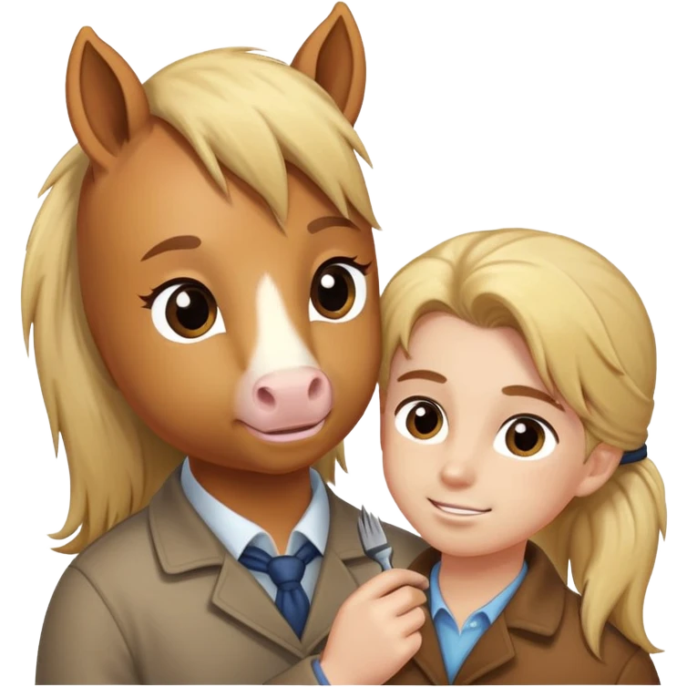 person grooming a pony emoji