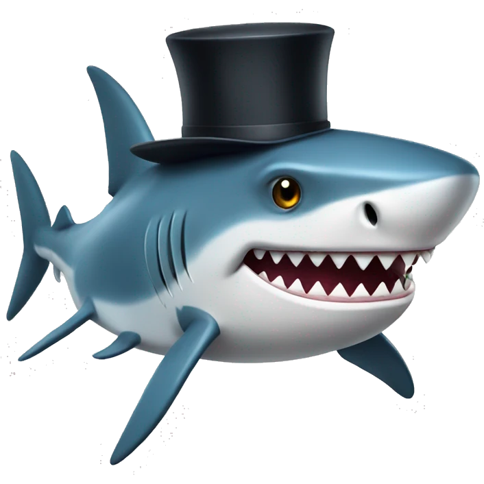 shark with tophat emoji