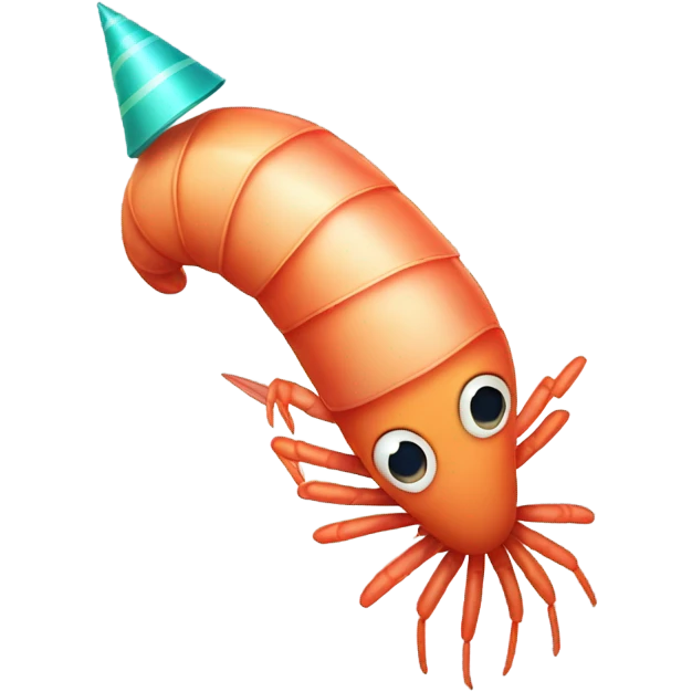 shrimp with party hat emoji