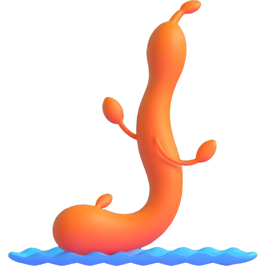 spermatozoid in a dynamic swimming pose emoji