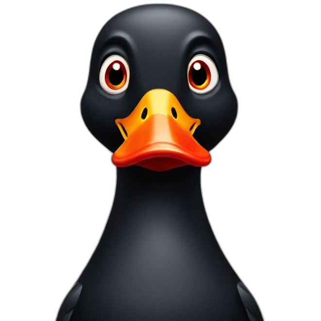 Black red duck emoji