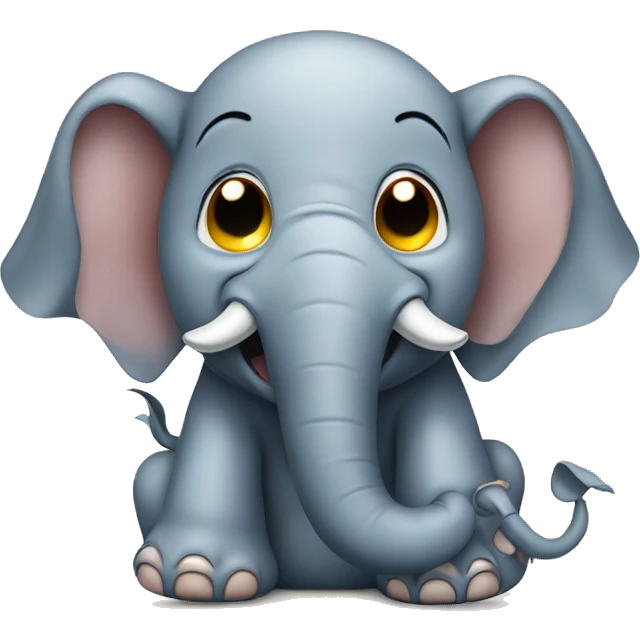 Elephant crying laughing with eyepatch emoji