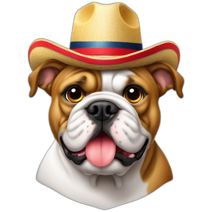 Bulldog inglés con sombrero de copa emoji