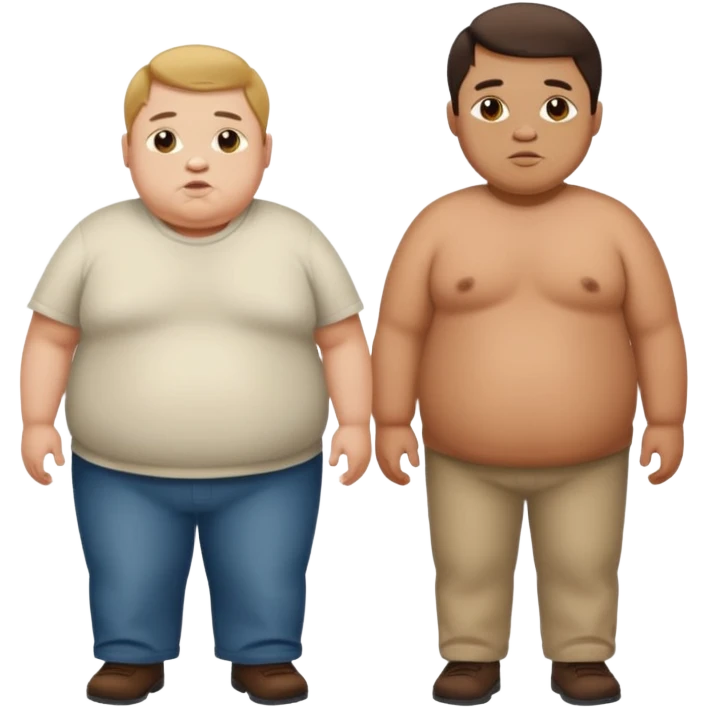 obease guy and a guy with down syndrome and cleph lip standing there emoji
