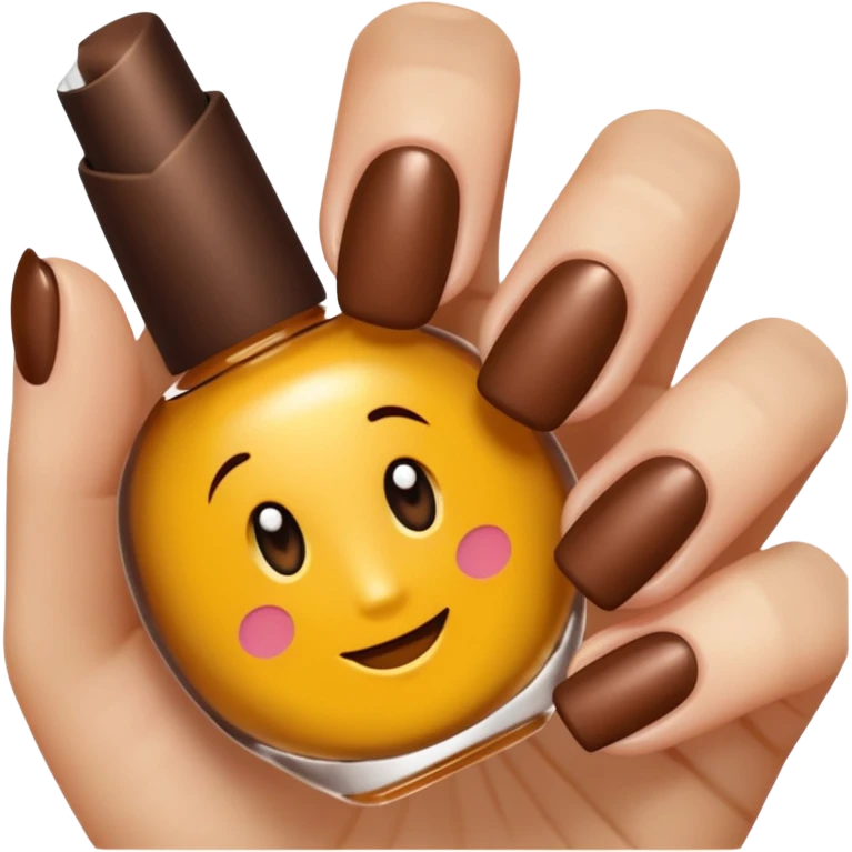 💅🏼 comme cet émoji, mais les ongles et le vernis en marron emoji