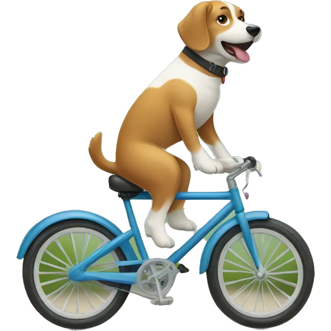 Dog riding bycicle emoji