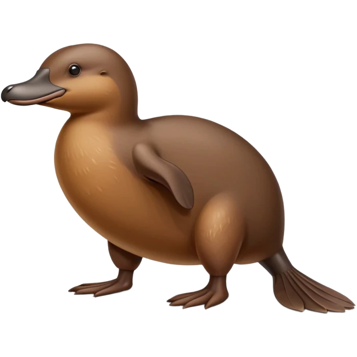 anatomically accurate platypus, correct proportions, proper duck-bill, beaver-like tail, webbed feet, accurate brown fur coloration, natural pose emoji