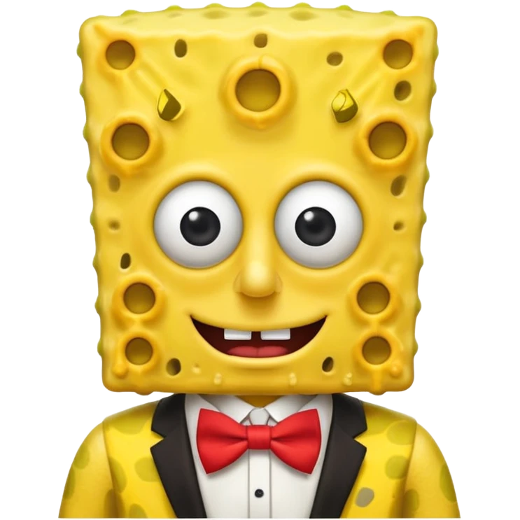 SpongeBob, wearing egypt custome, red bow tie emoji