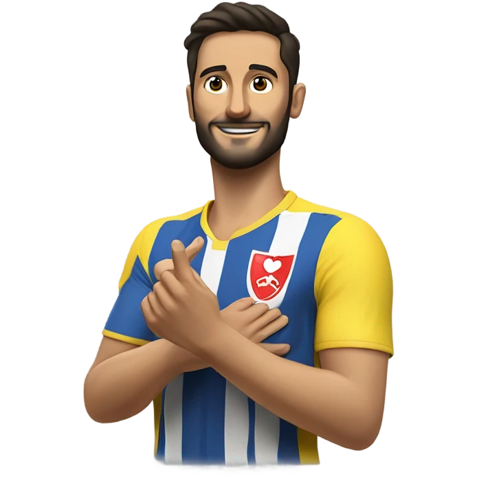 I'm honing a description of Arda Güler's goal celebration, noting his right hand on his chest and his left hand raised, mirroring the specified gesture. This aligns perfectly with known details. emoji