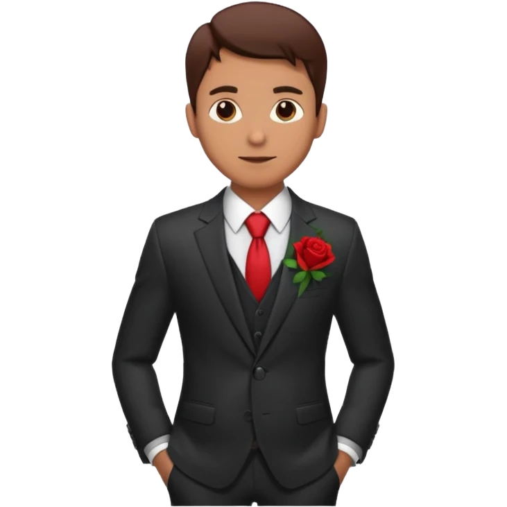 man with rose in his suit pocket emoji