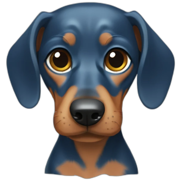 perro dachshund blue cabeza emoji