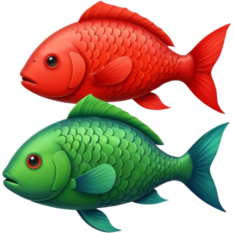 Red Fish Loves The Green Fish emoji