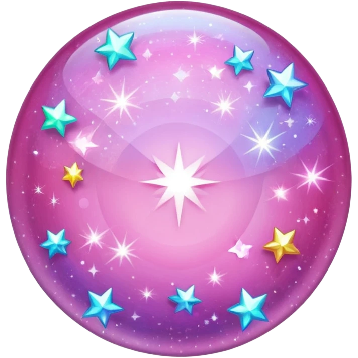 The glittering flashes of sparkles of pink color emoji