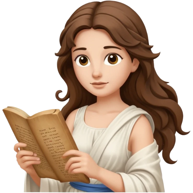 ancient greek woman reading a scroll emoji