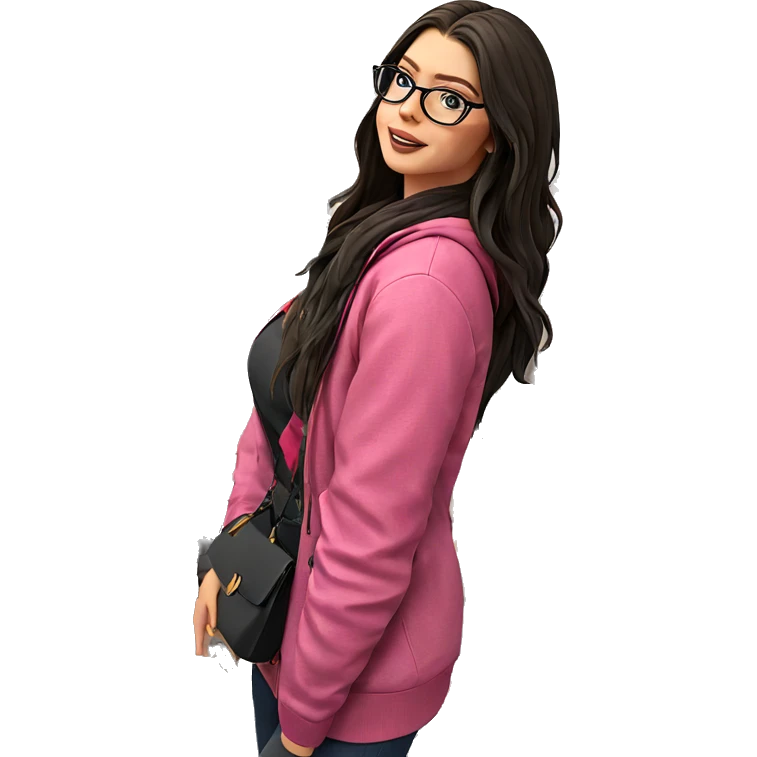 girl with glasses in city emoji