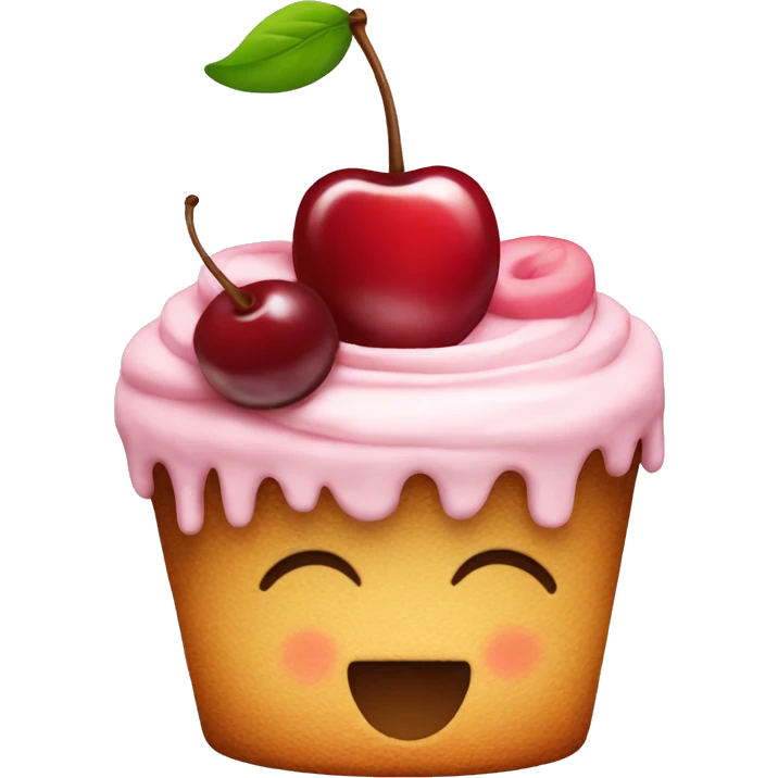 a cake with a cherry on top emoji
