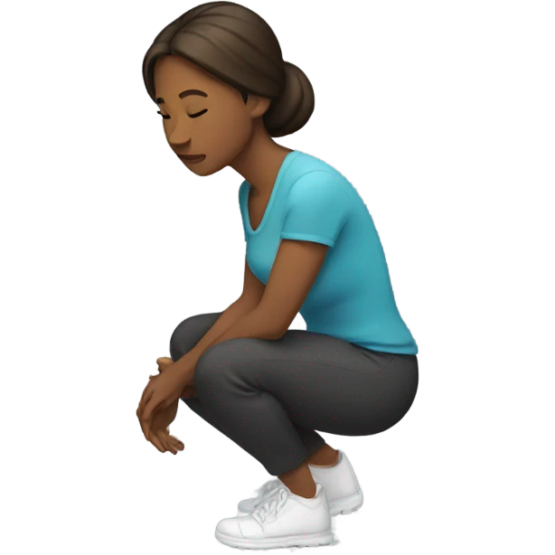 A woman kneeling down emoji