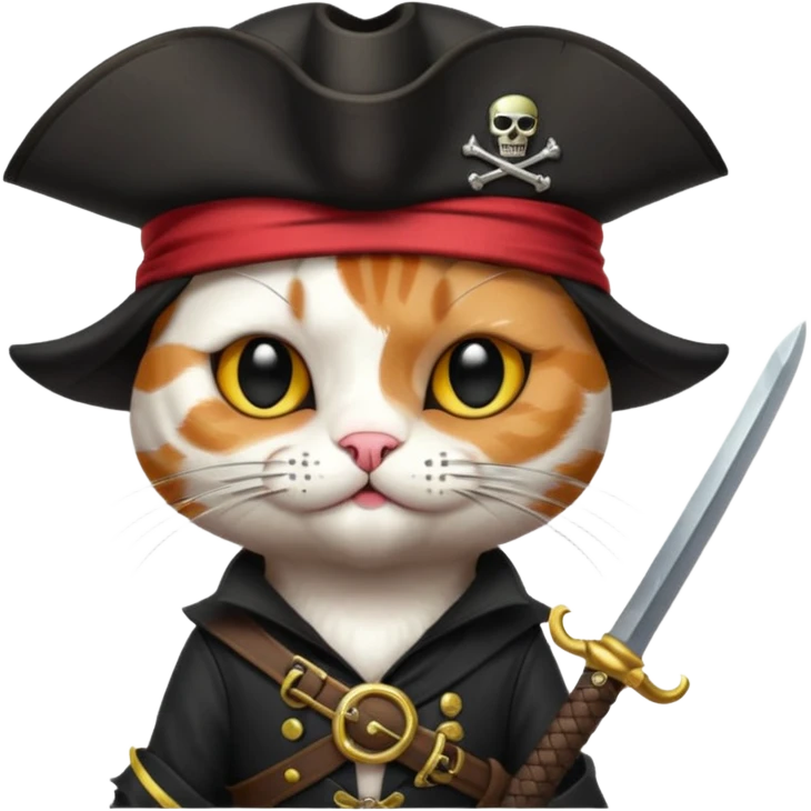 black pirate cat emoji