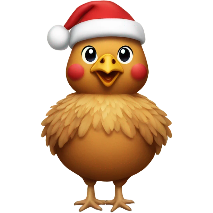Chicken with a Christmas jumper emoji