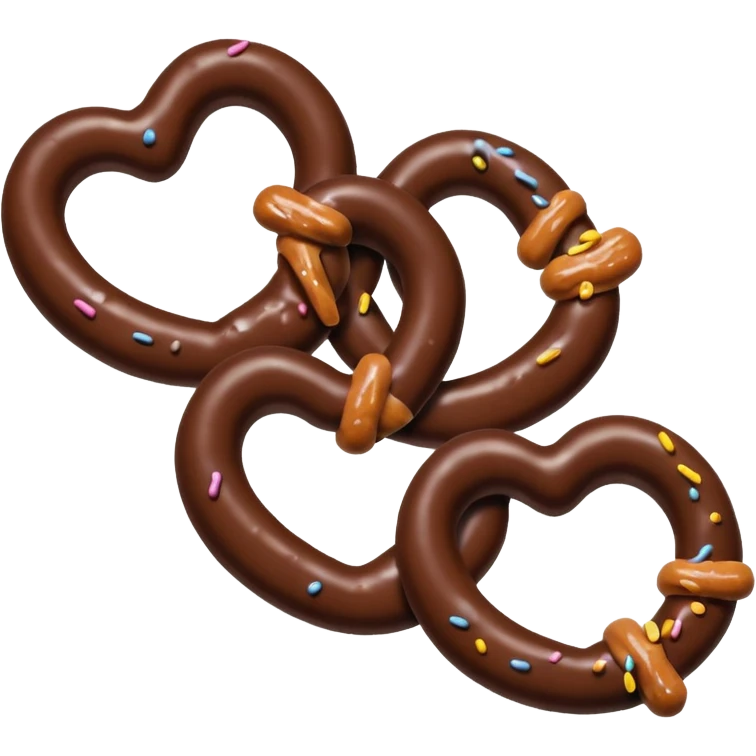  chocolate dipped pretzels with dark chocolate drizzle  emoji