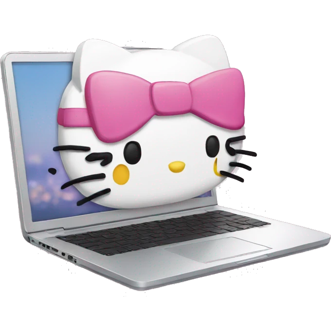 HELLO KITTY ON LAPTOP emoji