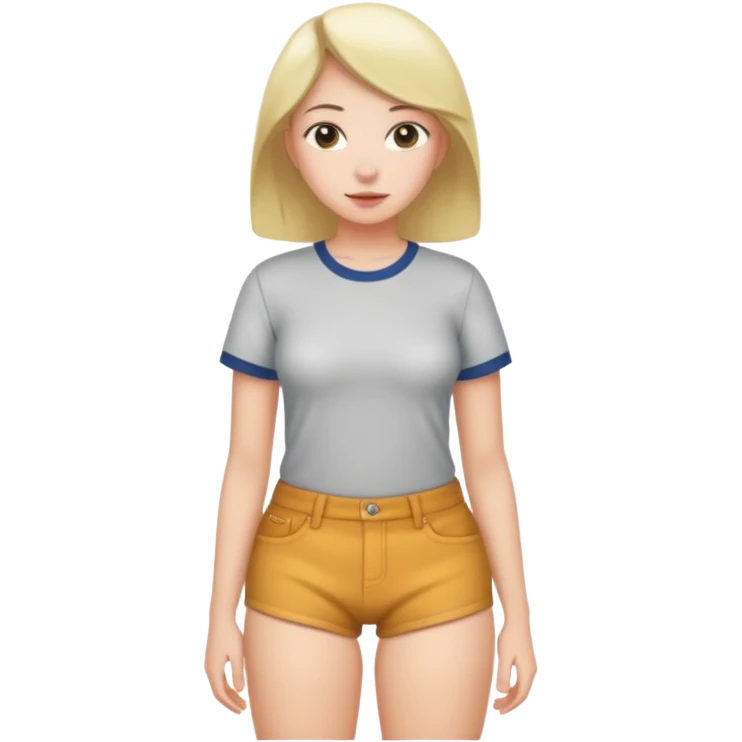 Naked but wearing shirt emoji girl full body no underwear butt emoji