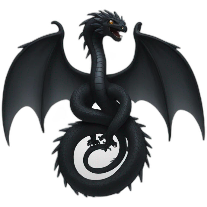 black hydra with wings emoji