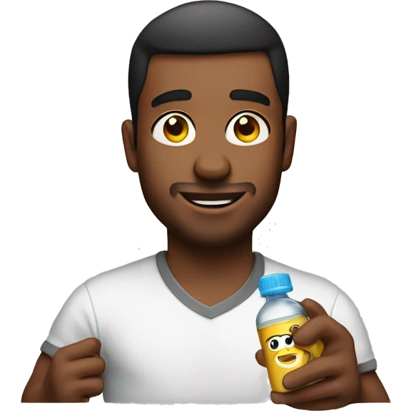 guy hold baby oil emoji