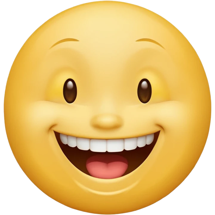 Emoji, yellow round laughing face, wide smile emoji