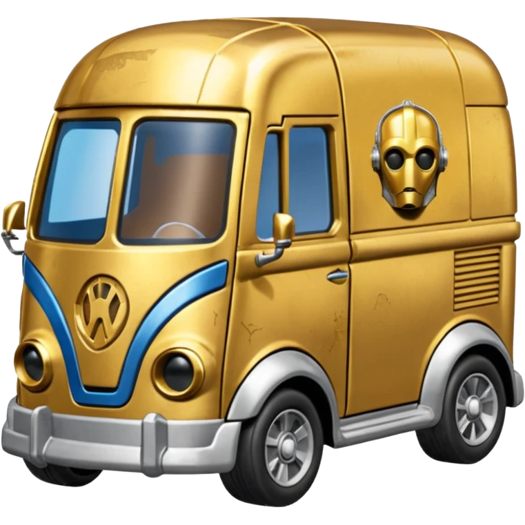 Chopped tarnished Hot Wheels 2014 Star Wars C-3PO Van Character Cars emoji