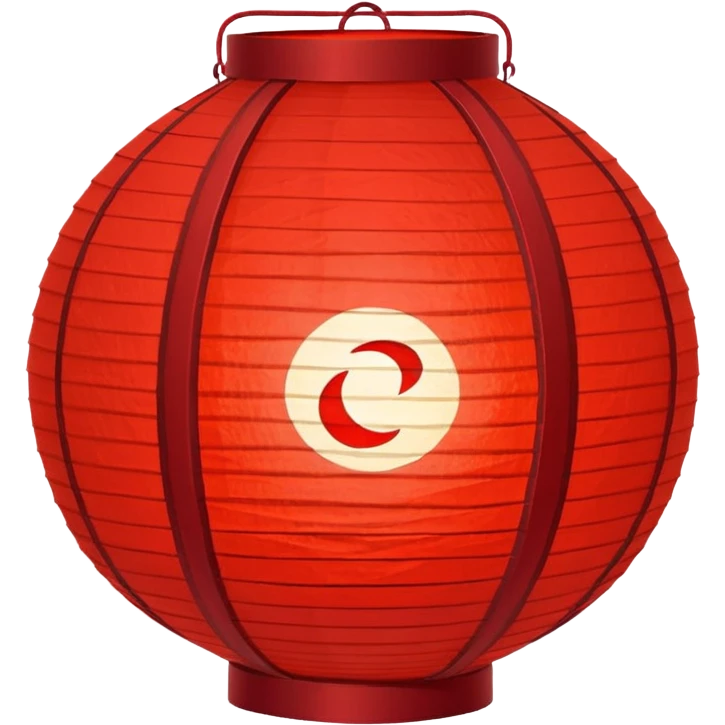 Paper Lantern with red glow on top of the pole, Street Lantern. emoji