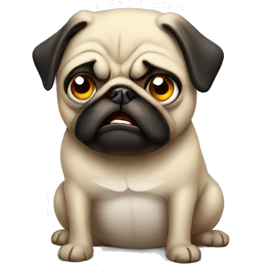 angry pug drawing emoji