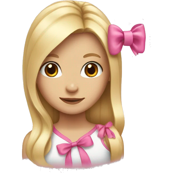 A girl with blonde hair and a pink bow emoji