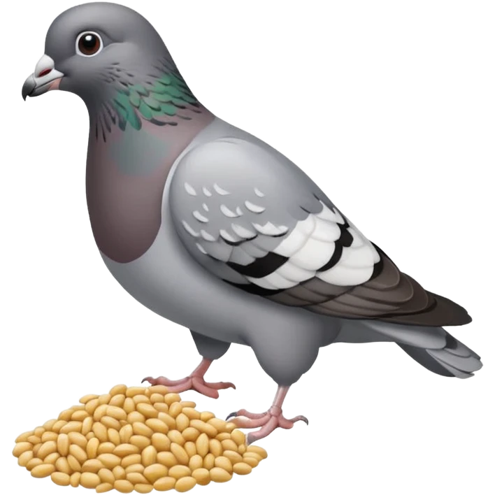 Pigeon wants to eat some grains emoji