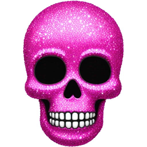 Crystalized hot pink skeleton head that is shiny with crystals emoji