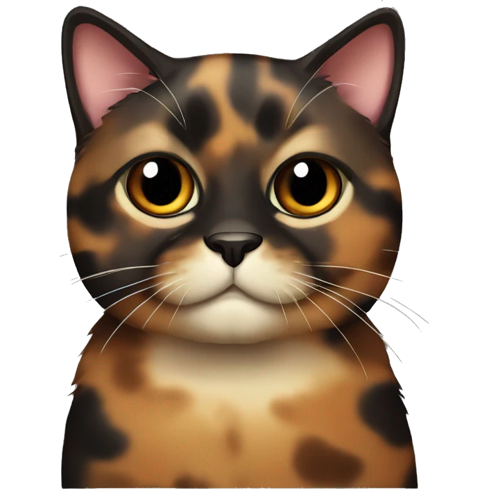 Fat Tortoiseshell cat black and brown fur emoji