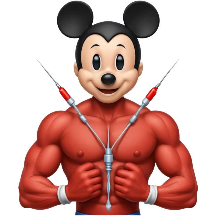 Mickey mouse shooting up emoji