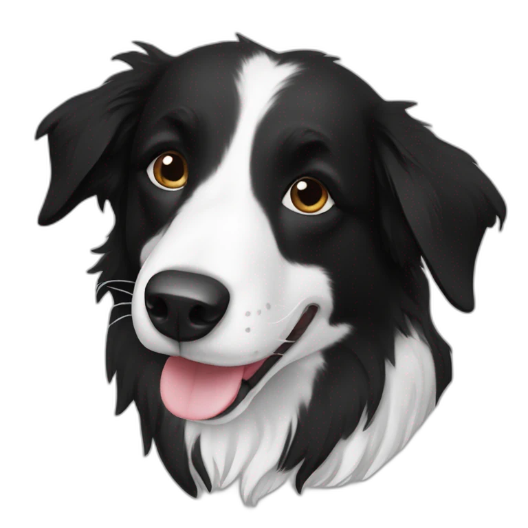 Border Collie black and White emoji