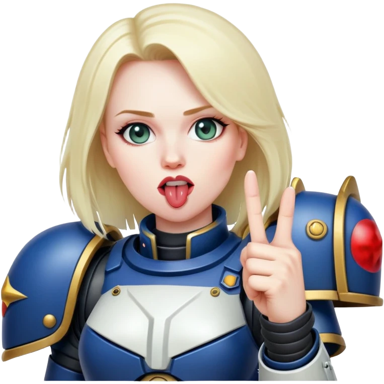 middle finger and face with tongue out woman spacemarine  emoji
