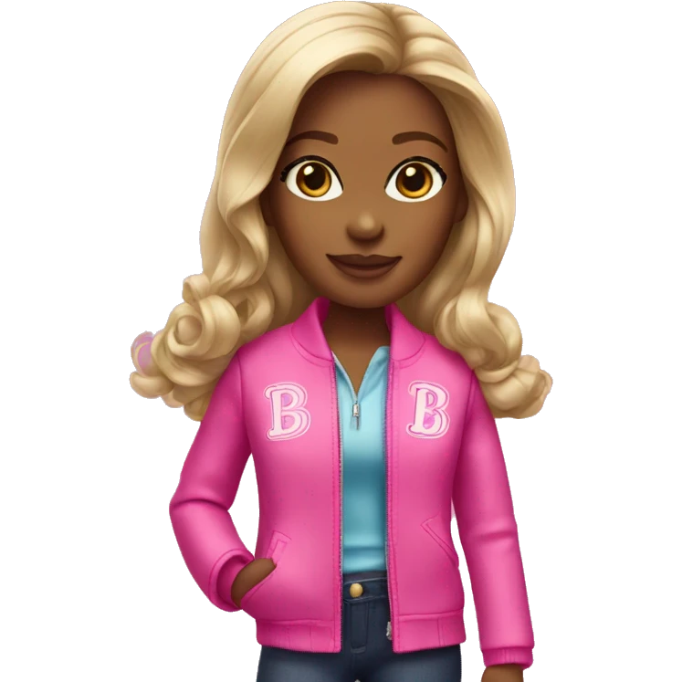 Girl with a Barbie jacket emoji