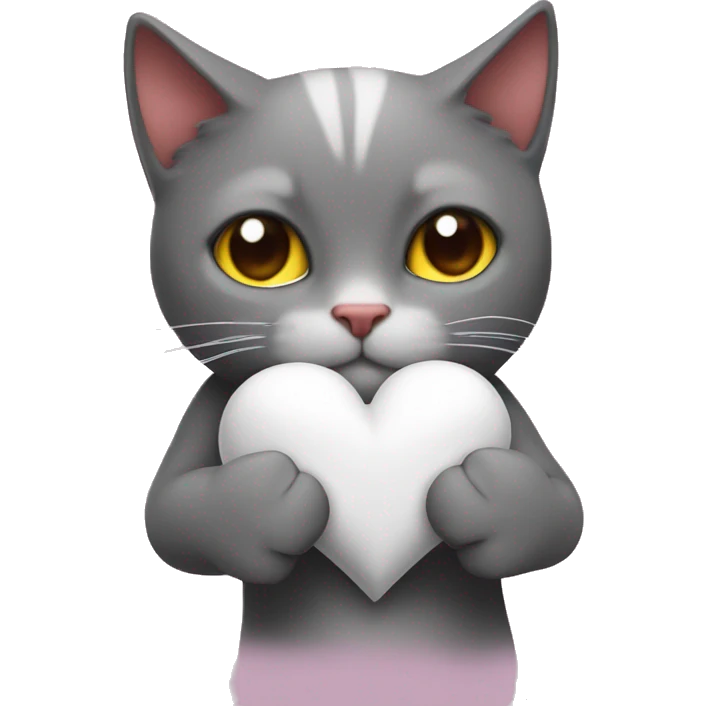 Heart in the arms of a cat emoji