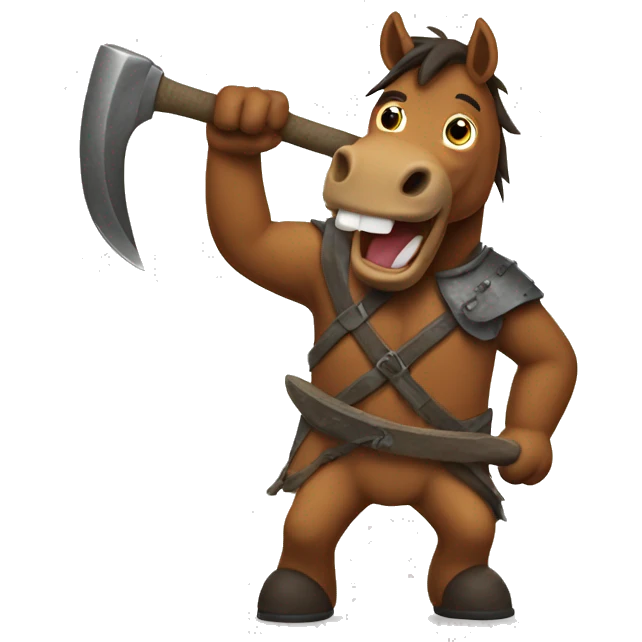 Horse with an axe  emoji
