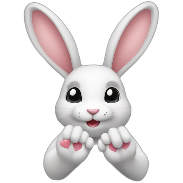 Lapin avec un cœur dans les mains emoji
