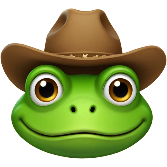 Frog with a cowboy hat emoji