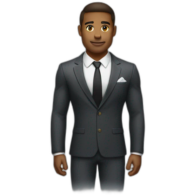 Muscular man wearing an elegant suit emoji