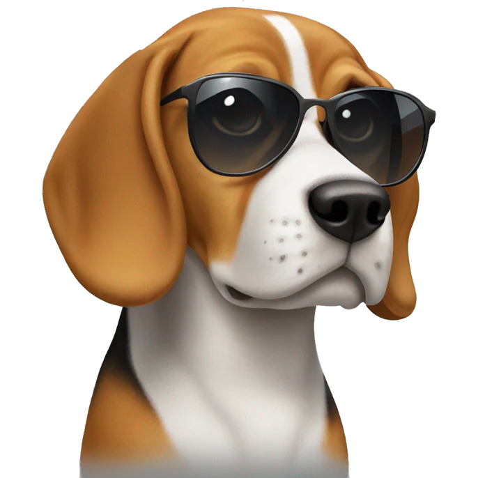 beagle with sunglasses emoji