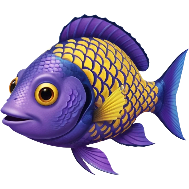 GURGLE FISH FROM FINDING NEMO PURPLE AND YELLOW GRAMMA FISH emoji