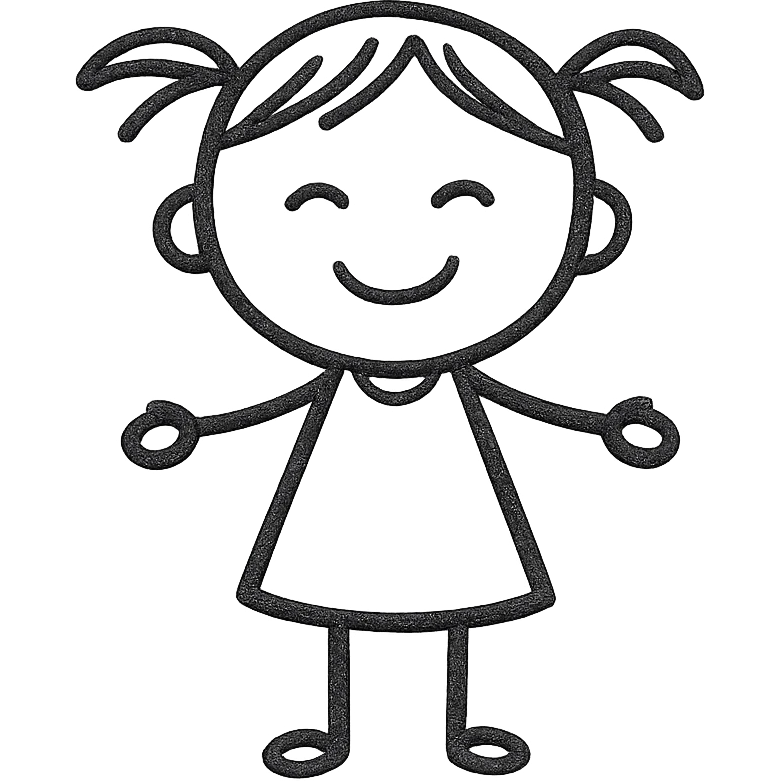 child, minimalist black outline icon, no fill, simple lines emoji