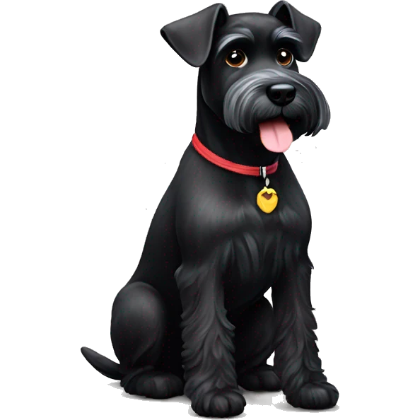 cute black miniature schnauzer dog  emoji