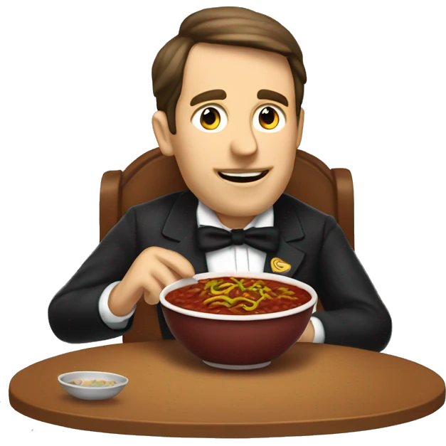 Stephen Foster eating a bowl of chili emoji
